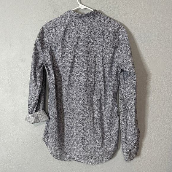 Sandro Paris Blue Flower Pattern Shirt Size Large - Picture 2 of 6